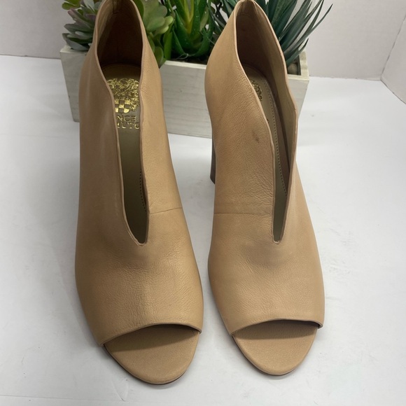 Vince Camuto Tan Peep-Toe Heeled Boots - Picture 2 of 5